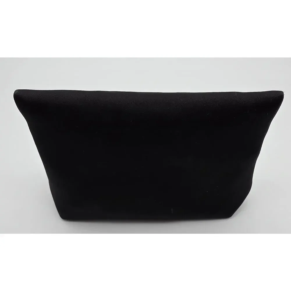 SKIMS Black Neoprene Small Cosmetic Makeup Travel Pouch Embossed Logo NWOT